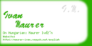 ivan maurer business card